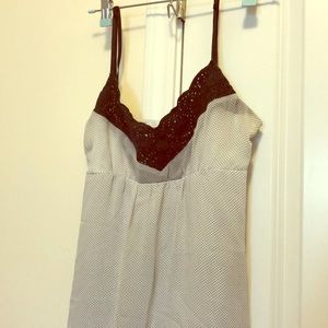 Charlotte Russ. White with black trim.